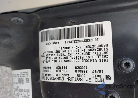 1998 Saturn Sw2 from USA, damaged, VIN 1G8ZK8273WZ212450